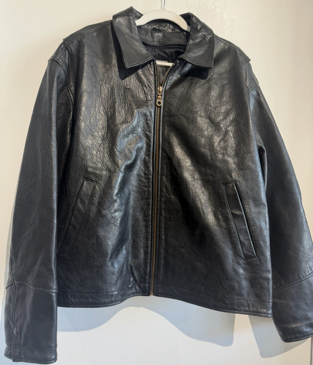 WILSONS Leather XL Heavy Black Jacket Removable Quilted Thinsulate Action Back